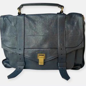 BRAND NEW Proenza Schouler PS1 Large Navy Satchel with Gold Hardware NWT